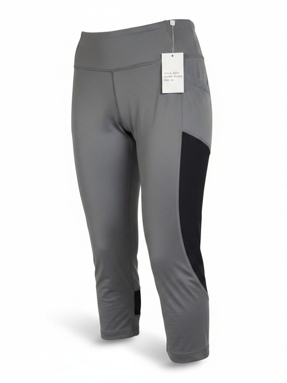 Flex'n Women's Grey Black Cropped Active Pants Leggings XL NWT